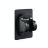 Self-Adhesive Shower arm Head Holder Adjustable Wall Mounted Fixed Base (Black)