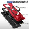 For Samsung Galaxy S25 Ultra 5G MagSafe Magnetic Shockproof Phone Case with Ring Holder(Red)