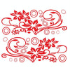 2 PCS/Set D-75 Flower Vine Pattern Car Modified Decorative Sticker(Red)