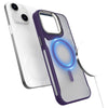 For iPhone 15 Metal Bracket MagSafe Magnetic Phone Case(Purple)