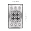 DC12V 1W Car Square Highlight Brake Lights Reversing Light with 15LEDs SMD-3528 (Transparent)