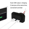 4.8A Punch-Free Automatic Spring Cover RV Bus Modified Dual USB Car Charger(Black)