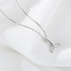 S925 Sterling Silver Fish Tail Necklace Girls Jewelry Whale Tail Necklace(White Gold)