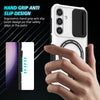 For Samsung Galaxy S24 5G Sliding Camshield MagSafe Holder TPU Hybrid PC Phone Case(Black White)