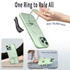 For iPhone 12 Wing Series Gen2 MagSafe Metal Ring Holder Phone Case(Avocado Green)
