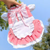 Pink Pet Maid Dress with Leash Loop, Size S