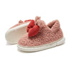 Winter Indoor Thick-Soled Rabbit Ear Bowknot Warm Cotton Slippers, Size: 36-37(Pink)