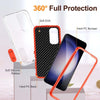 For Samsung Galaxy S24+ / S25+ 5G Rugged PC Hybrid Silicone Phone Case with Holder(Transparent+Orange)