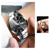 FNGEEN 5808 Women Fashion Steel Strap Quartz Watch Couple Watch(Black Steel Black Surface)