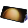 For Samsung Galaxy S23+ 5G Three Fold Card Bag Phone Case with Long Lanyard(Purple)