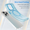 For iPhone 14 Pro Max MagSafe Frosted Translucent TPU + PC Full Coverage Phone Case(Blue)