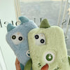 For iPhone 14 Pro Cute Monster Plush TPU Phone Case(Blue Hair Monster)