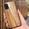 For Samsung Galaxy A21s Wood Grain Tempered Glass + TPU Shockproof Case(M03)