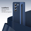 For Samsung Galaxy Z Fold5 Integrated PC + PU Phone Case with Pen / Pen Box(Blue)
