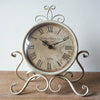 Iron Mute Clock Retro Living Room Decoration Clock(White)