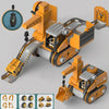 4 in 1 DIY Assembled Engineering Vehicle Rail Sliding Car Manual Version