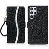 For Samsung Galaxy S25 Ultra 5G Glitter Powder Filp Leather Phone Case(Black)