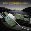 For Samsung Galaxy A32 Lens Holder MagSafe Phone Case(Army Green)