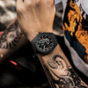 BAOGELA 1902 Skull Luminous Dial Silicone Strap Quartz Watch For Men(Black)