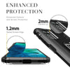 For Huawei P40 Pro / P40 Pro+ Carbon Fiber Protective Case with 360 Degree Rotating Ring Holder(Black)