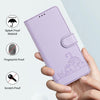 For Asus Zenfone 11 Ultra Cat Rat Embossed Pattern RFID Leather Phone Case with Lanyard(Purple)