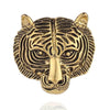 Personality Tiger Head Brooch Men Suit Pin Vintage Badge Collar Pin(Golden)