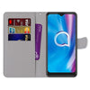 For Alcatel 1SE (2020) Coloured Drawing Cross Texture Horizontal Flip PU Leather Case with Holder & Card Slots & Wallet & Lanyard(Fluorescent Water Texture)