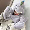 C0215 Adult Dinosaur Cartoon Velvet Hat Thickened Warm Scarf Hat, Size: One Size(Gray)