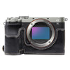 For Sony ILCE-7CM2 / Alpha 7C II Glossy PU Leather Camera Half Case Base(Black)