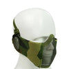 WoSporT Half Face Metal Net Field  Ear Protection Outdoor Cycling Steel Mask(Jungle Camouflage)