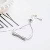 925 Sterling Silver Bracelet Bowknot Girls Stretch Bracelet(White Gold)