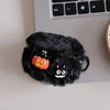 For AirPods 4 Christmas Series Plush Earphone Protective Soft Case(Pumpkin Batman)
