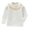 Spring Girls Solid Color Lace Round Neck Bottoming Shirt Children Clothing, Height:100cm(White)