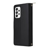 For Samsung Galaxy A73 5G Nine-card Slots Zipper Wallet Bag Leather Phone Case(Black)