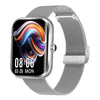 AK58 1.96 inch Screen Bluetooth Smart Watch, Steel Band, Support Health Monitoring & 100+ Sports Modes(Silver)