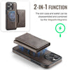 For iPhone 15 Pro Max DG.MING MAGKING-K2 Series MagSafe RFID Card Bag Detachable Phone Case(Coffee)