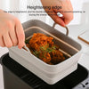 Rectangular Double Pull Basket Foldable Silicone Air Fryer Baking Pan(Black)