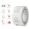 10 PCS Round Cartoon Animal Stickers Cute Hand-Made Sealing Stickers, Size: 25mm 500 / Rolls(C95)