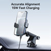 USAMS CD229 15W Accurate Aligment Wireless Charging Car Phone Holder with Suction Cup(Black)
