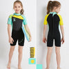 DIVE & SAIL WS-18813 2.5mm Children Warm Diving Suit One-piece Short-sleeved Sunscreen Snorkeling Suit Drifting Cold-proof Swimming Suit, Size: XL(Gray Green Sleeve)