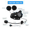 CS-1412D1 Bluetooth 5.1 S2 Motorcycle Helmet Full Duplex Bluetooth Intercom Headset Earphone(Black)