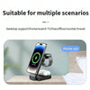 B-23 3 in 1 Foldable Magnetic Wireless Charger Phone Holder, Plug:EU Plug(Black)
