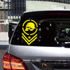2 PCS/Set D-739 Skull Pattern Car Modified Decorative Sticker(Yellow)