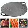 35cm Cast Iron Threaded Grill Pan Outdoor Non-Stick Frying Pan Uncoated Teppanyaki Pot