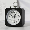 Lazy Silent Small Alarm Clock Office Home Desktop Clock(Black)