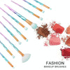 20 in 1 Diamond Handle Eye Brush Multi-functional Makeup Brush, Pink+Blue Handle and Sky Blue Brush