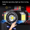 TG-TD009 LED Strong Headlamp Head-Mounted USB Rechargeable Zoom Sensor Headlamp, Colour: White Light