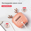 Cartoon Deer Shape Children Snooze Multifunctional USB Rechargeable Student LED Alarm Clock(Blue)