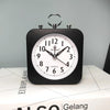 Lazy Silent Small Alarm Clock Office Home Desktop Clock(Black)