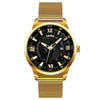 SKMEI 9166 Fashion Men Business Watch 30m Waterproof Metal Quartz Wristwatch(Black)